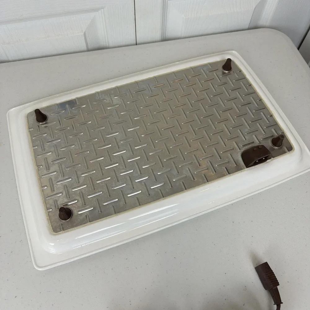 Corning Ware Blue Cornflower Food Warming Tray Hot Plate Platter w Cord Tested